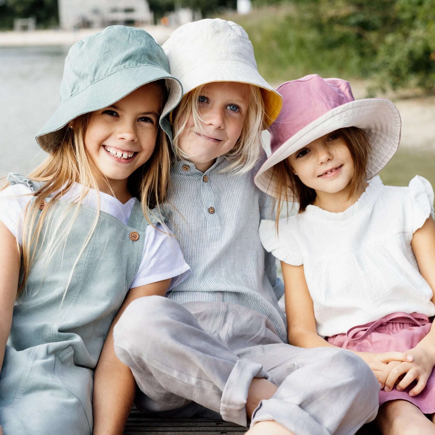 Wendbarer Sommerhut - Bucket Hat aus Leinen