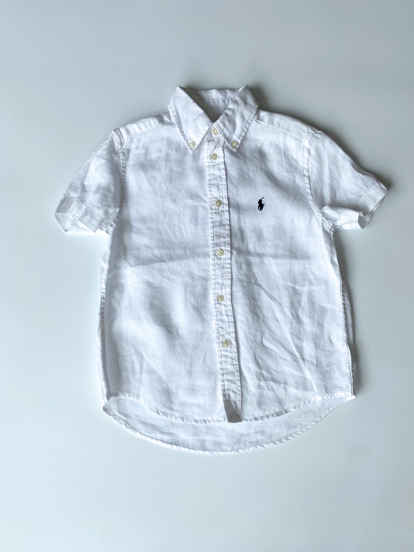 PRE-OWNED Leinen Hemd weiß Polo Ralph Lauren Gr. 6 J