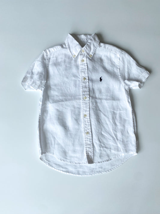 PRE-OWNED Leinen Hemd weiß Polo Ralph Lauren Gr. 6 J