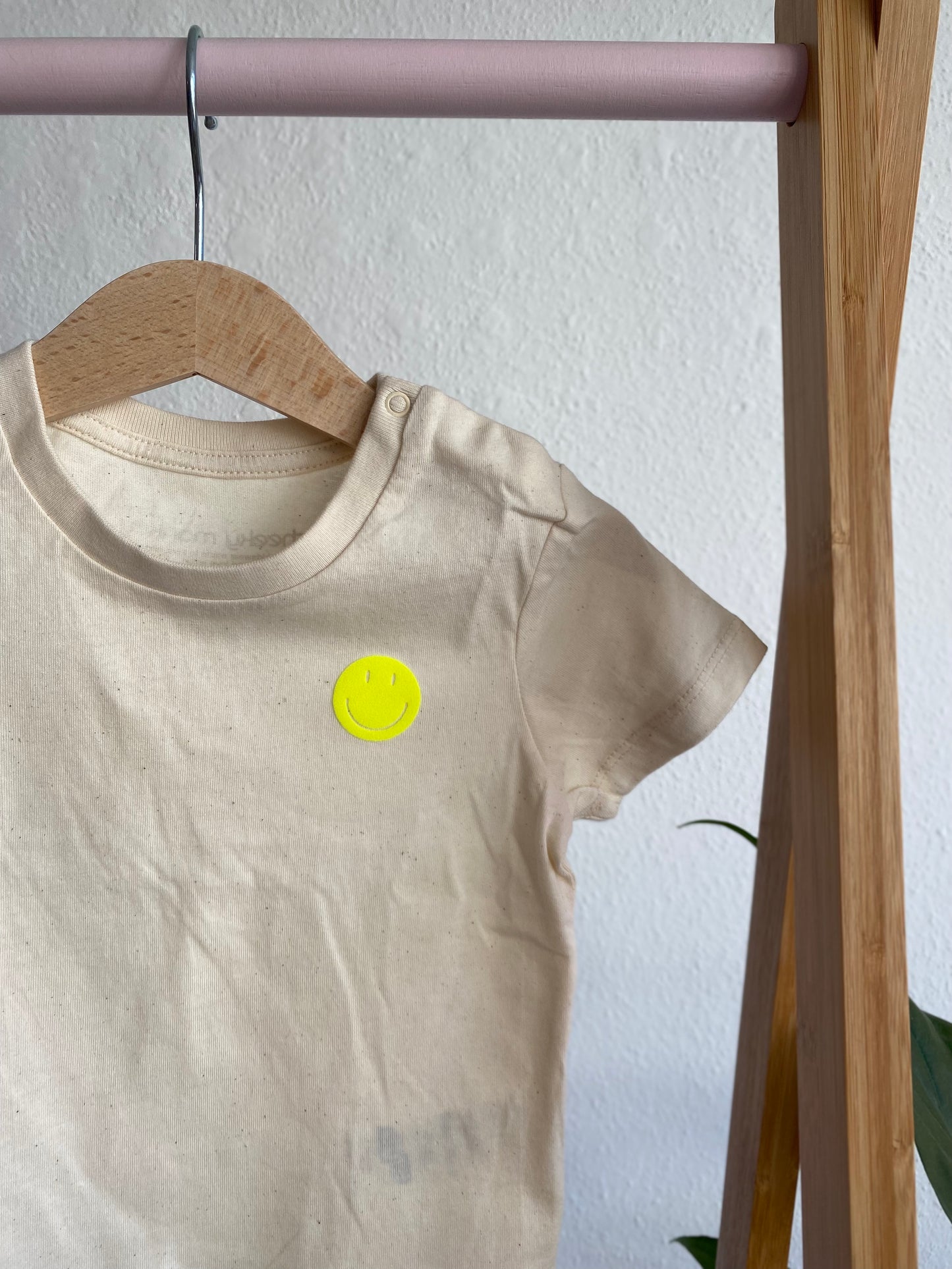 Organic Kids T-Shirt SMILE Natural Neongelb