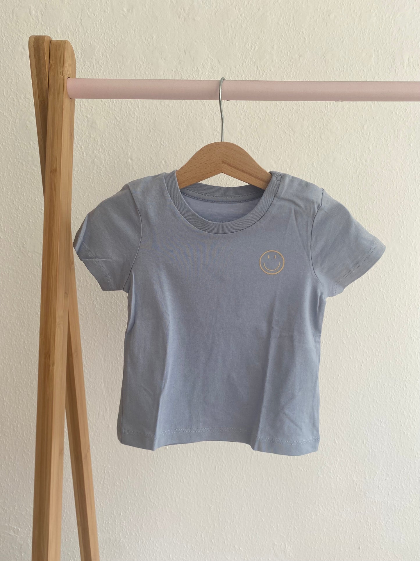 Organic Kids T-Shirt SMILE Hellblau / Beige
