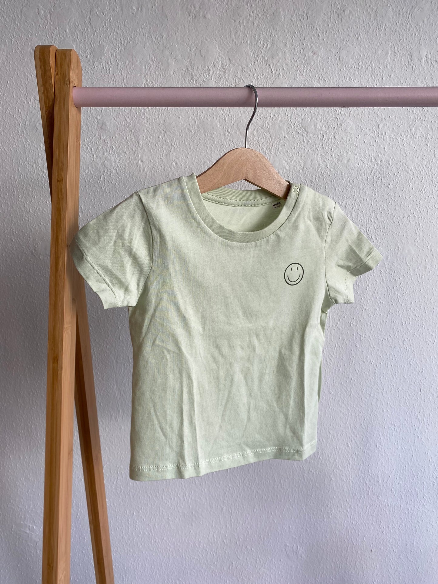 Organic Kids T-Shirt SMILE Hellgrün / Khaki